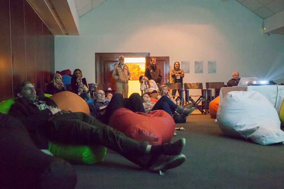 Gathering for the late-night screening of Blood Lions