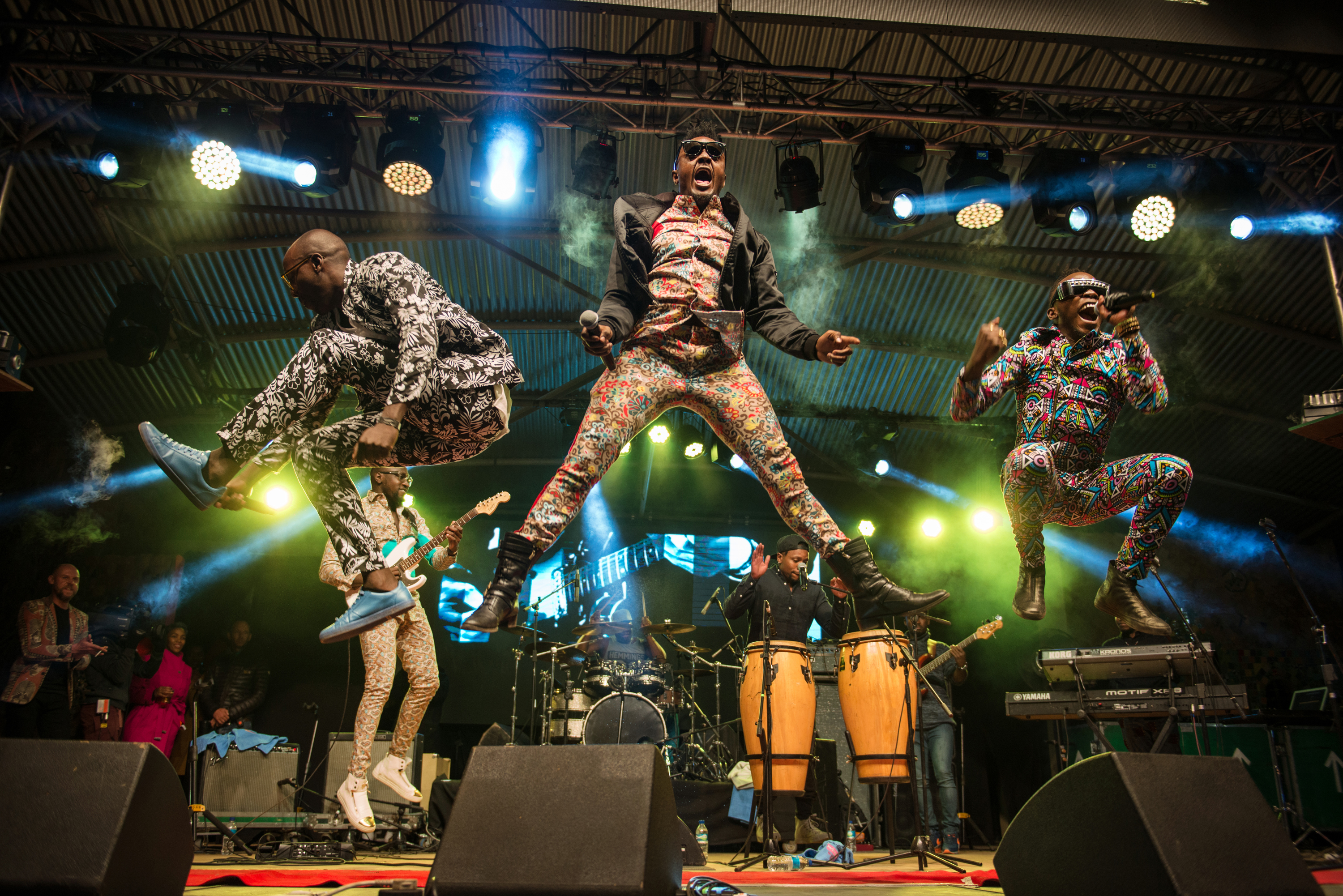 Kenyan band Sauti Sol perform during the Bushfire Festival 2016