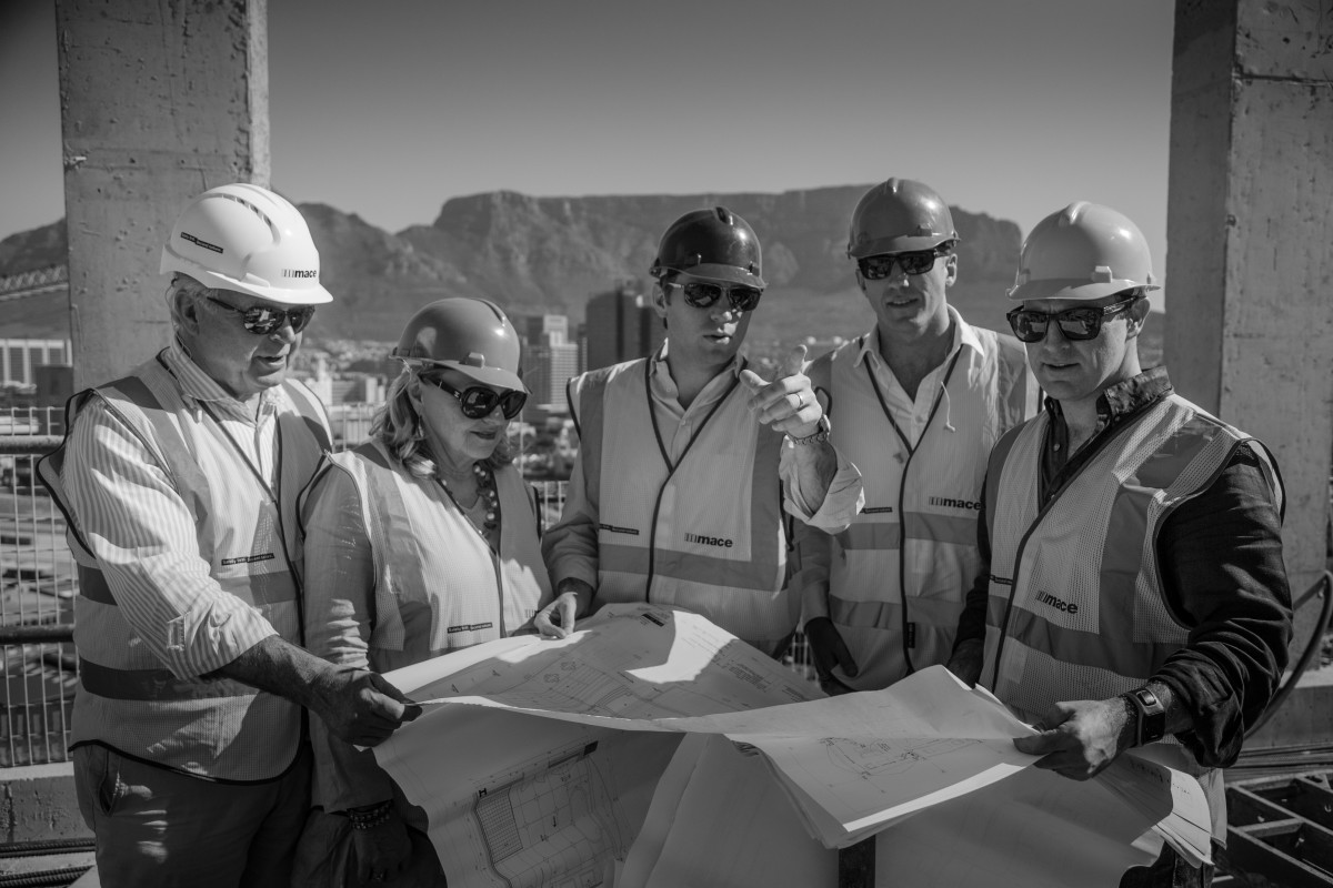 Liz Biden and team during construction of The Silo