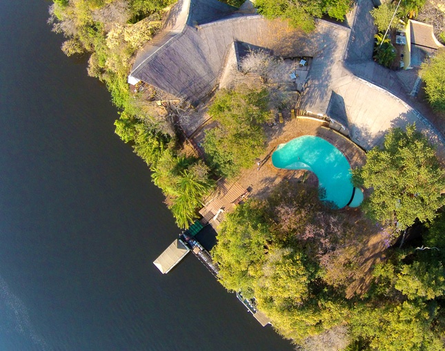 Birdseye view of Chobe Lodge, a property of Under One Botswana Sky – via Under One Botswana Sky